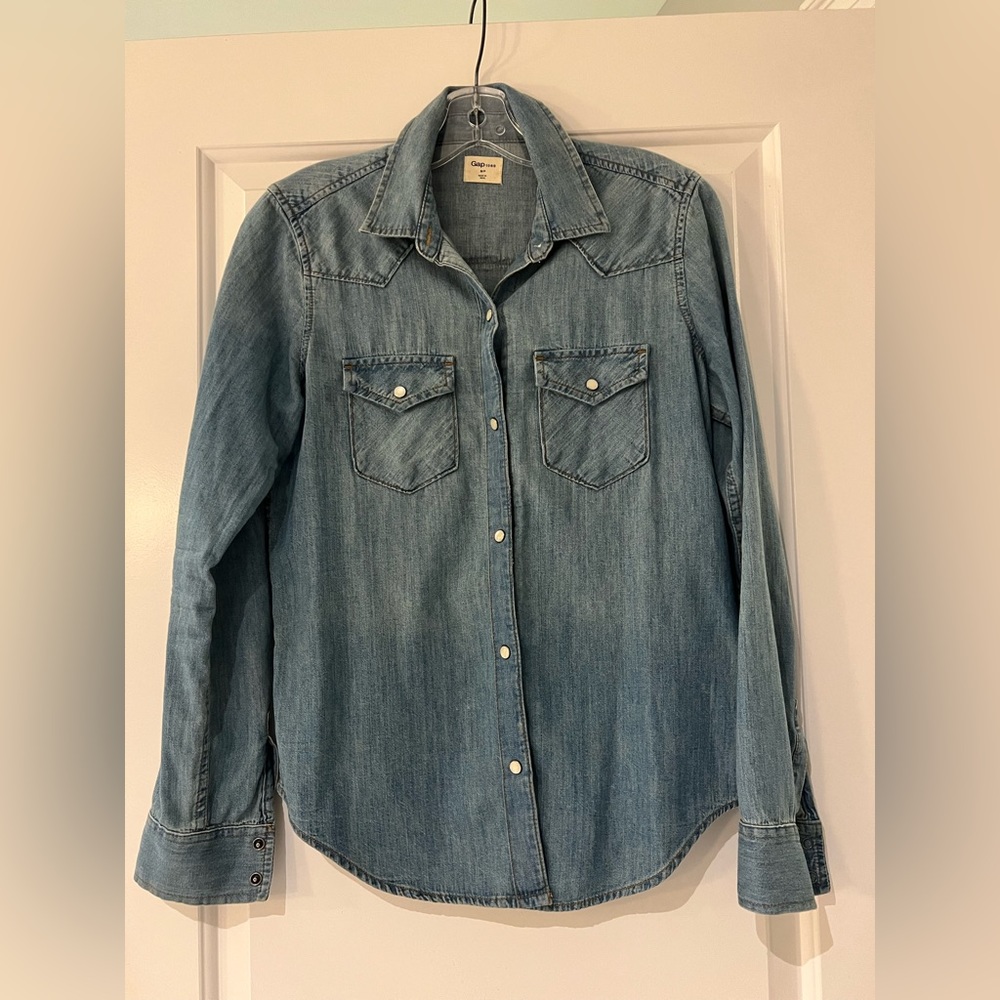 Gap, denim, western shirt, size small